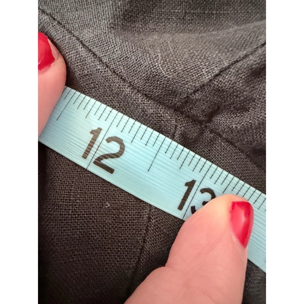 Everlane Black Linen Picnic Jumpsuit Button Front Cropped Wide Leg Size 6